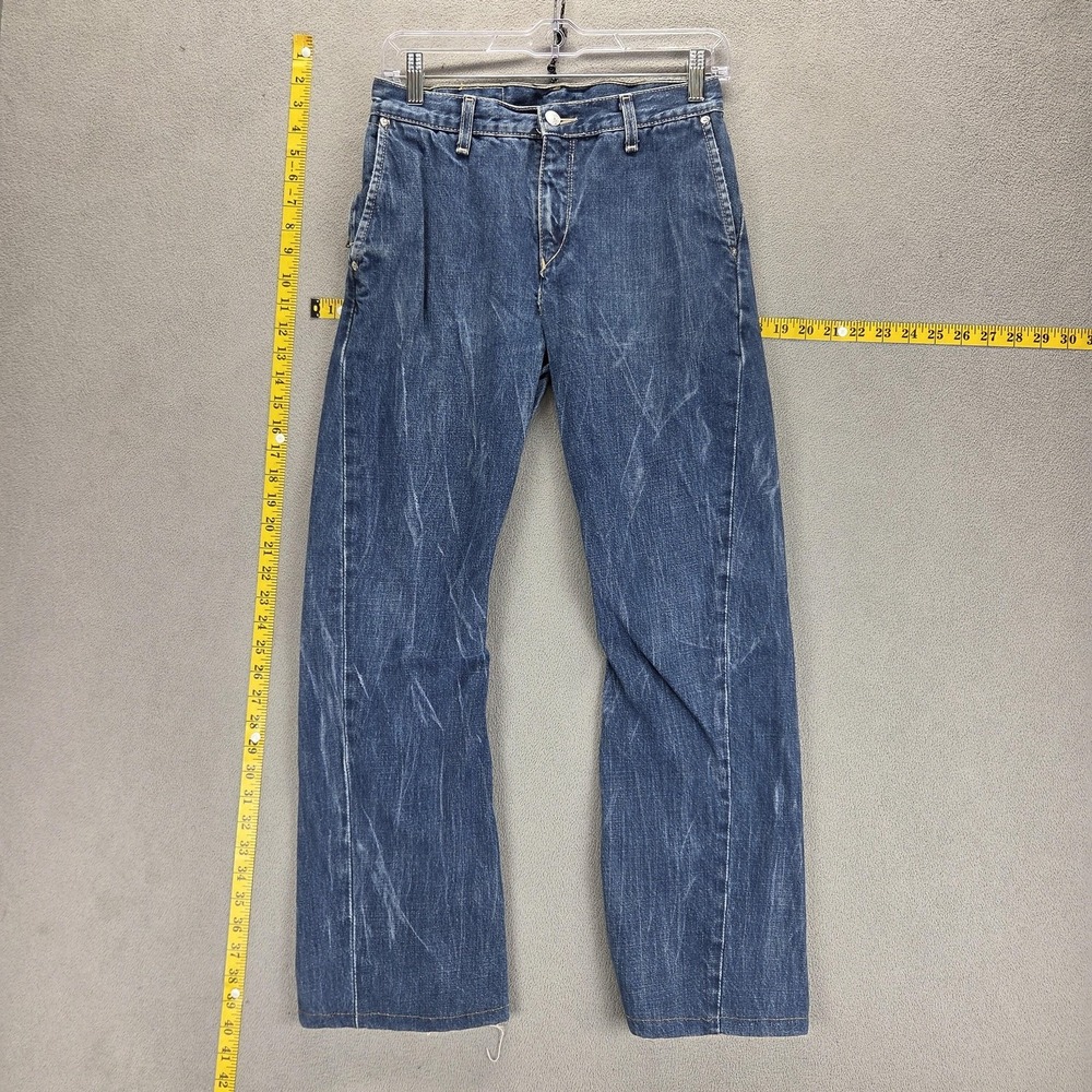 Vintage Levis Engineered Jeans Mens Blue Twisted Zip Fly Altered Hem Fits 26x28